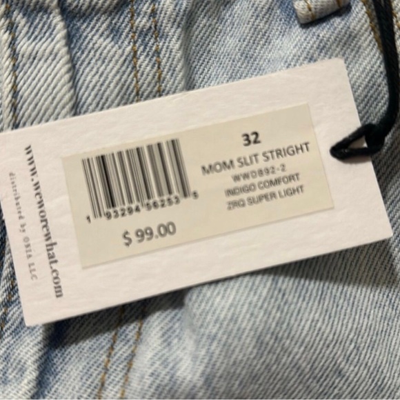 WeWoreWhat Mom Slit Straight Indigo Comfort Jeans Sz 32 NWT - Picture 3 of 4